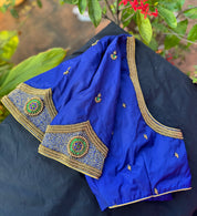 Blue Zardosi Designer Readymade Blouse - Aadambharaa