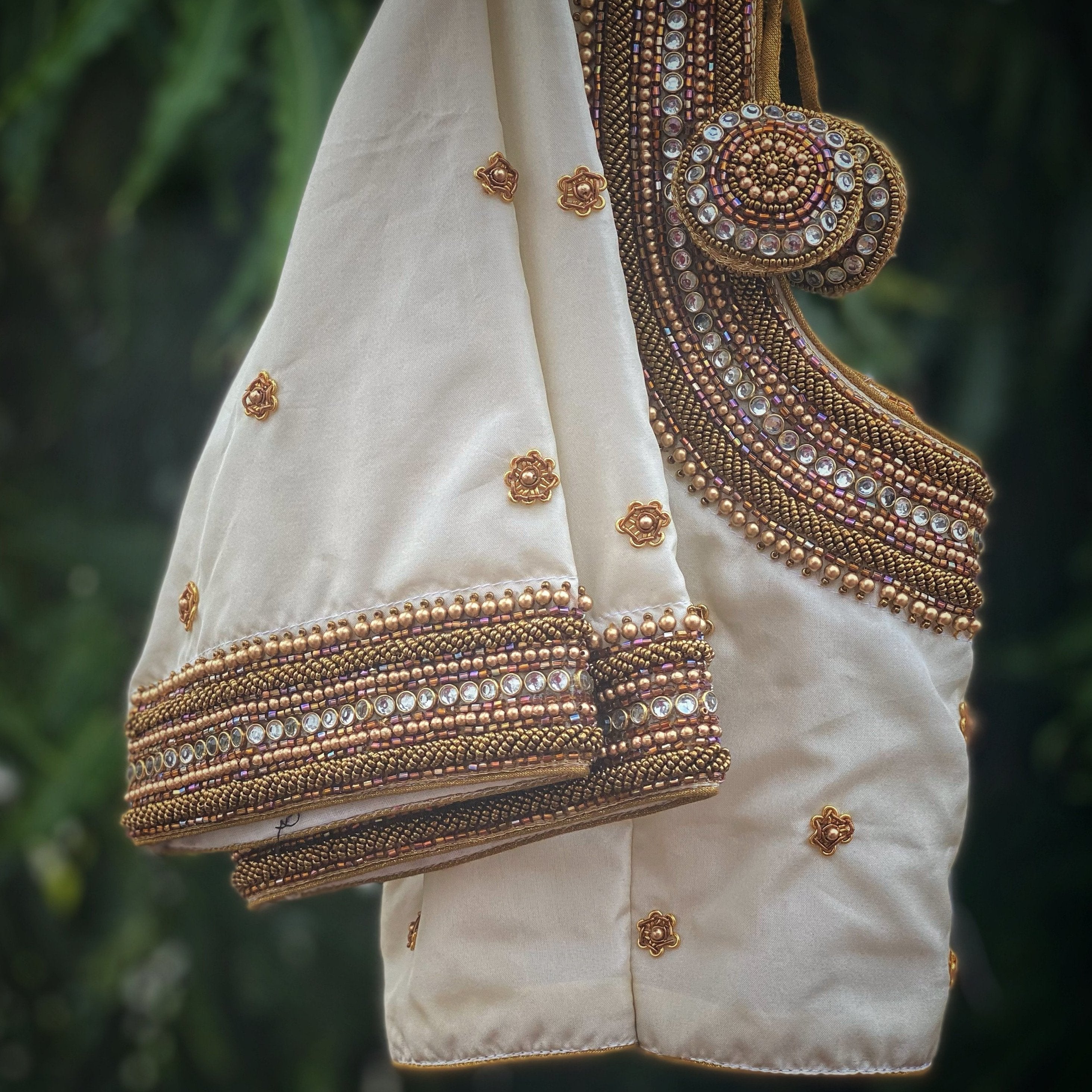 White Hand Worked Bridal Blouse