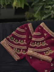 Aadambharaa Scallop Design Short Sleeve Blouse