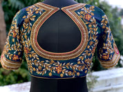 Green Allover Creeper Bridal Blouse - Aadambharaa