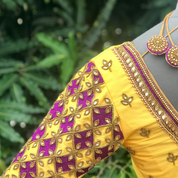 Kundan Cross Checks With Thread Work - Aadambharaa