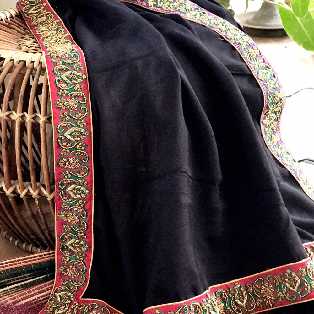 Hand Embroidered Border Sarees