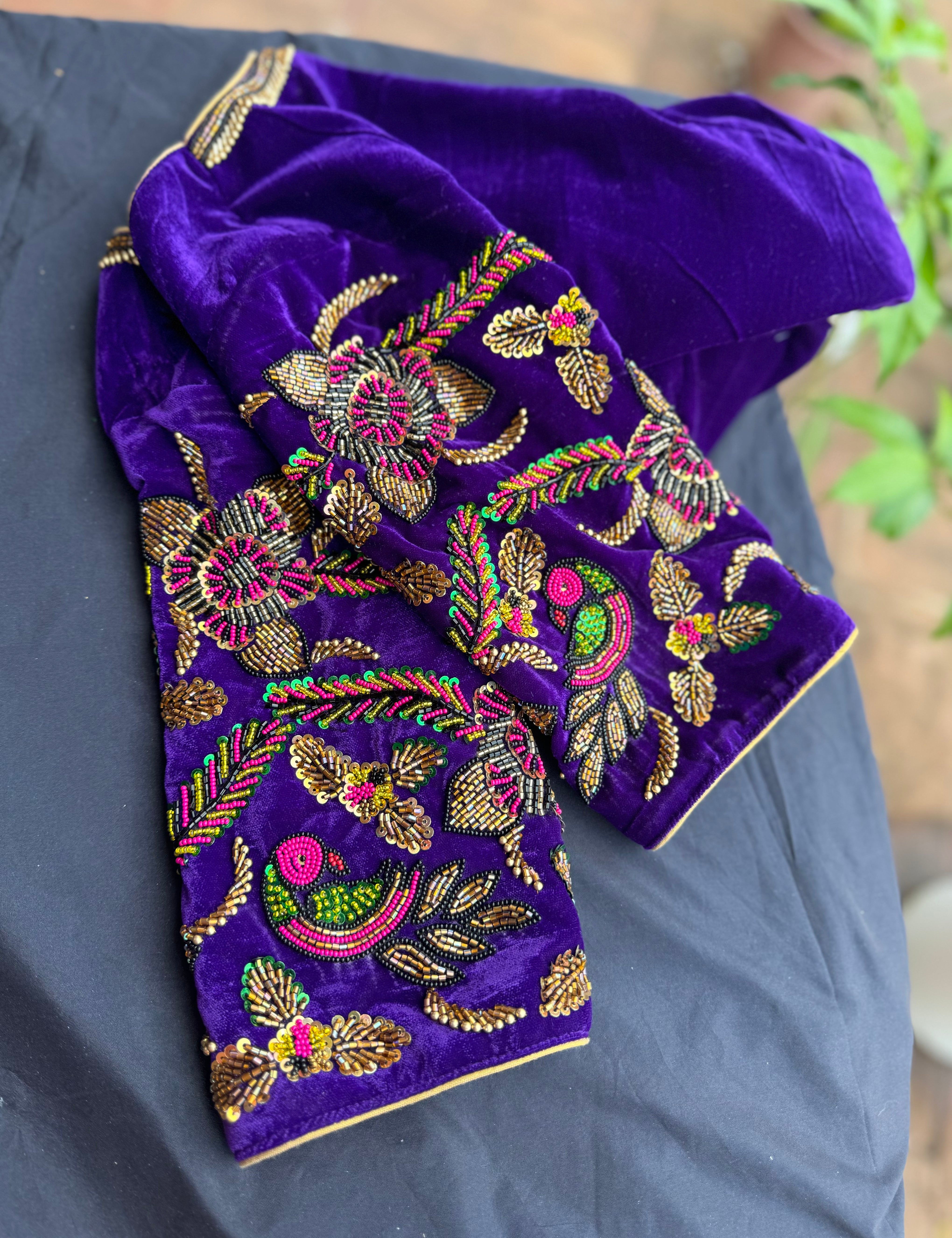 Purple Multi  Colored Blouse - Aadambharaa