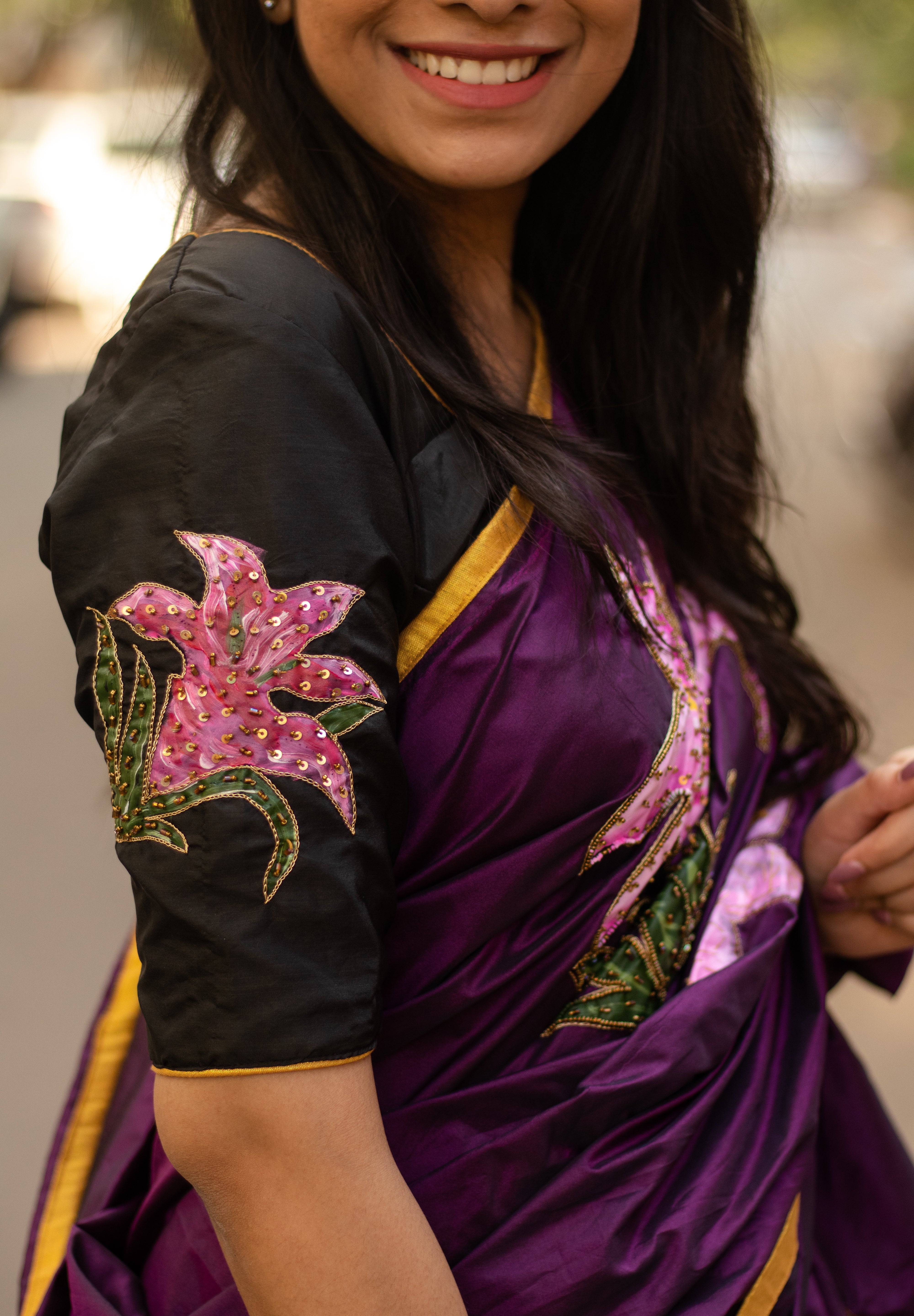 Floral Saree Blouse Set