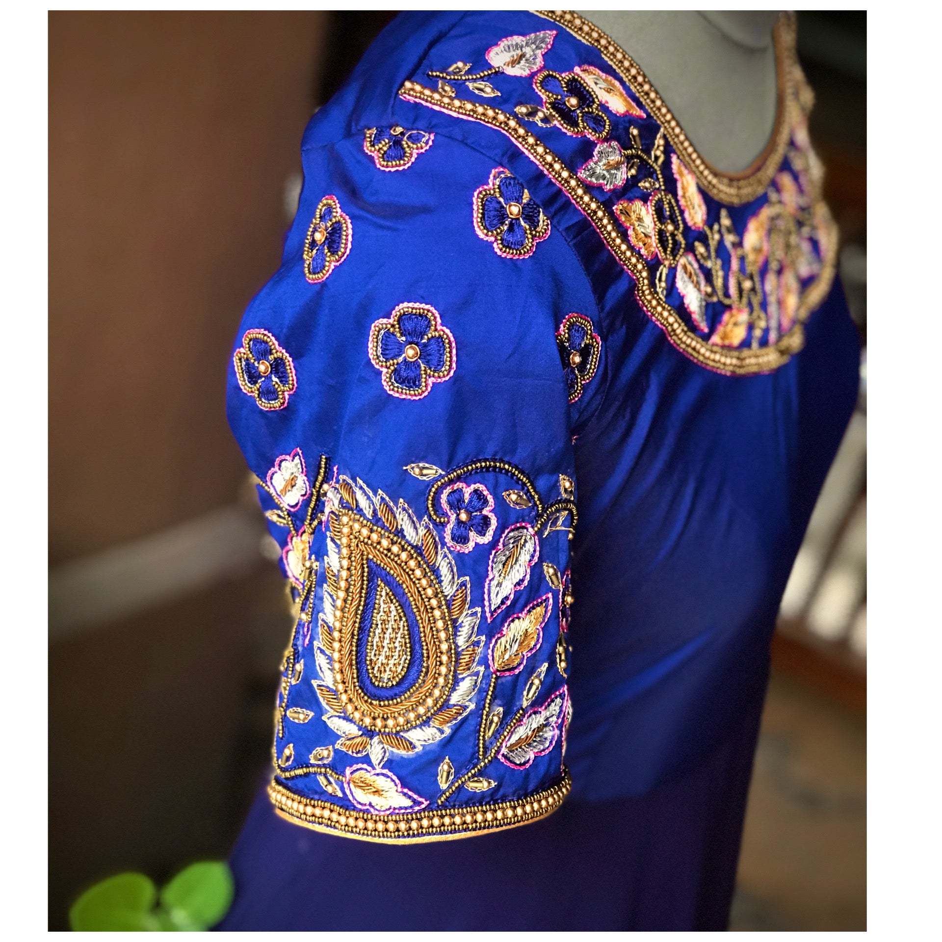 Royal Blue Silver Floor Length Dress
