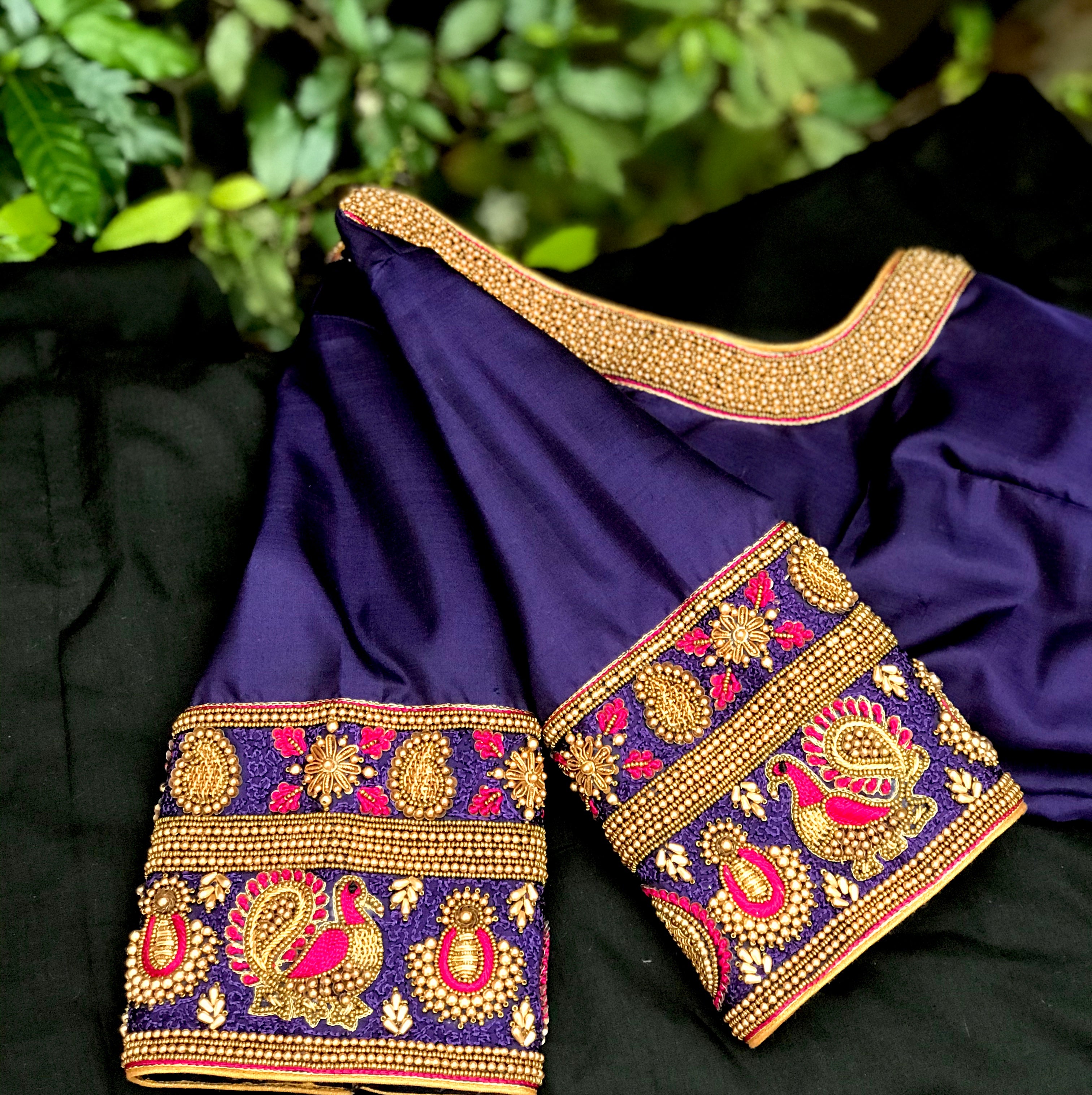 Royal Blue Annam French knot Blouse