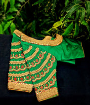 Aadambharaa Signature Scallop Design Bridal Blouse