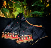 Black And Maroon Sequin Butti Blouse