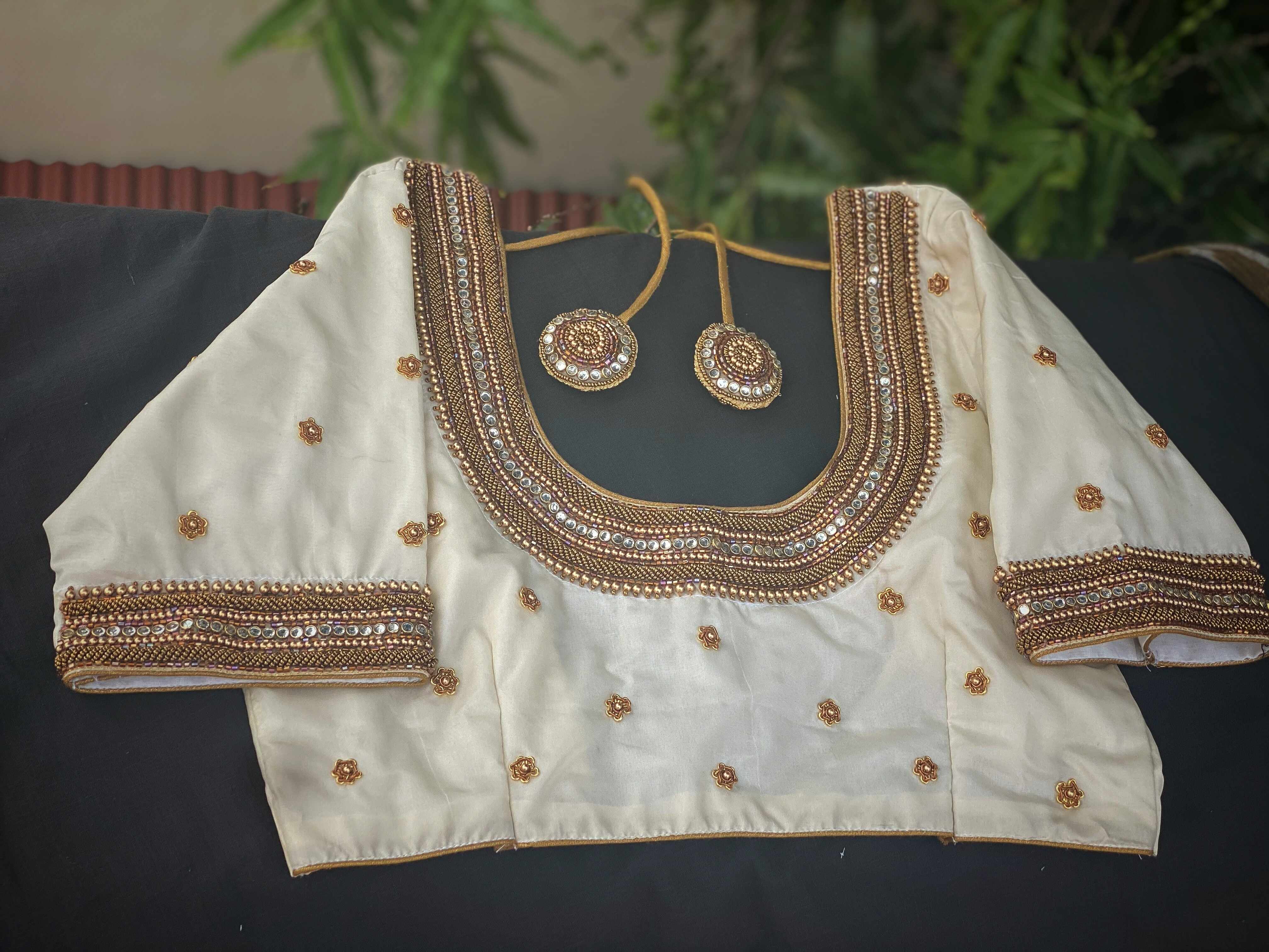 White handworked bridal blouse