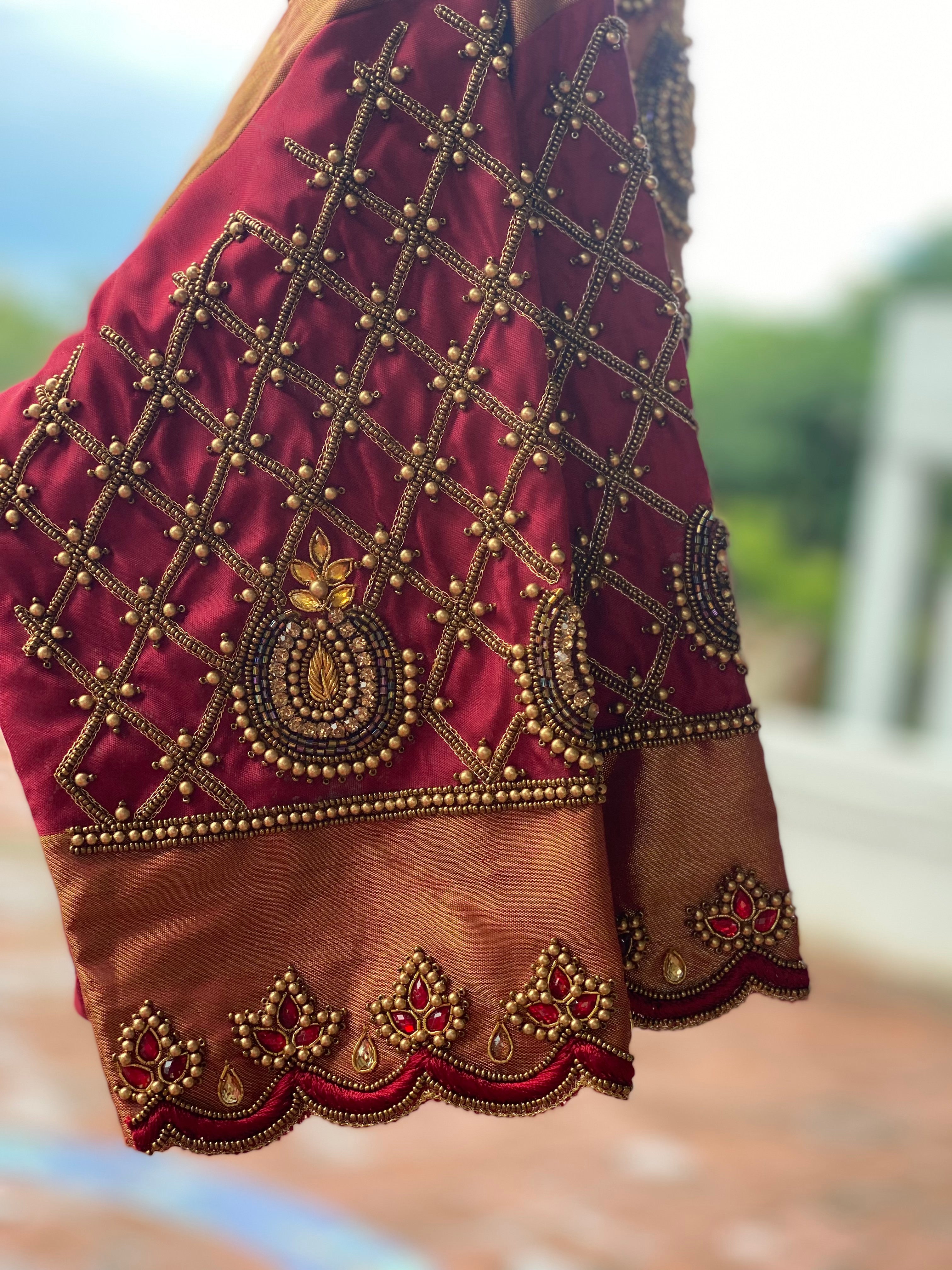 Maroon Criss Cross Chandbali