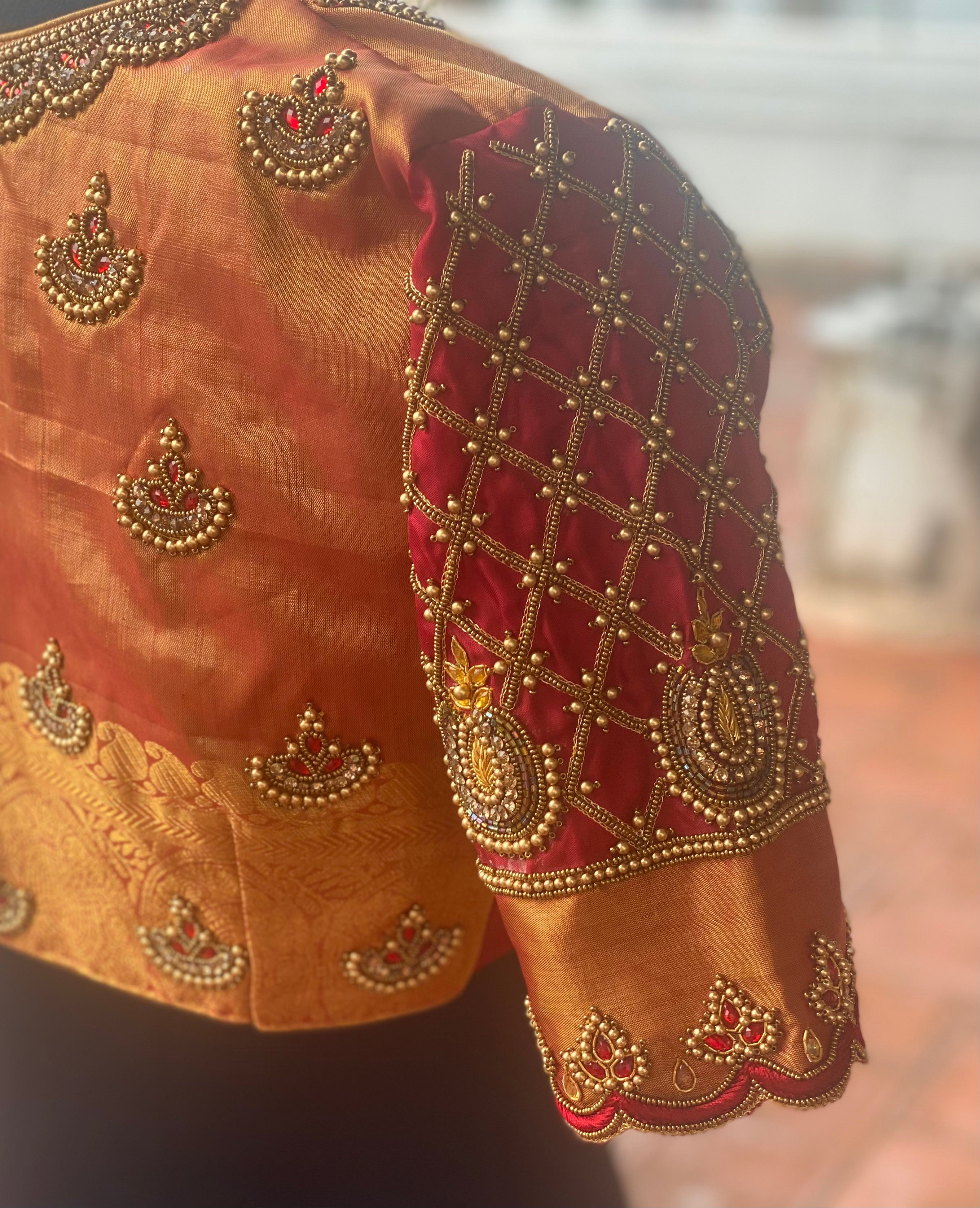 Maroon Criss Cross Chandbali