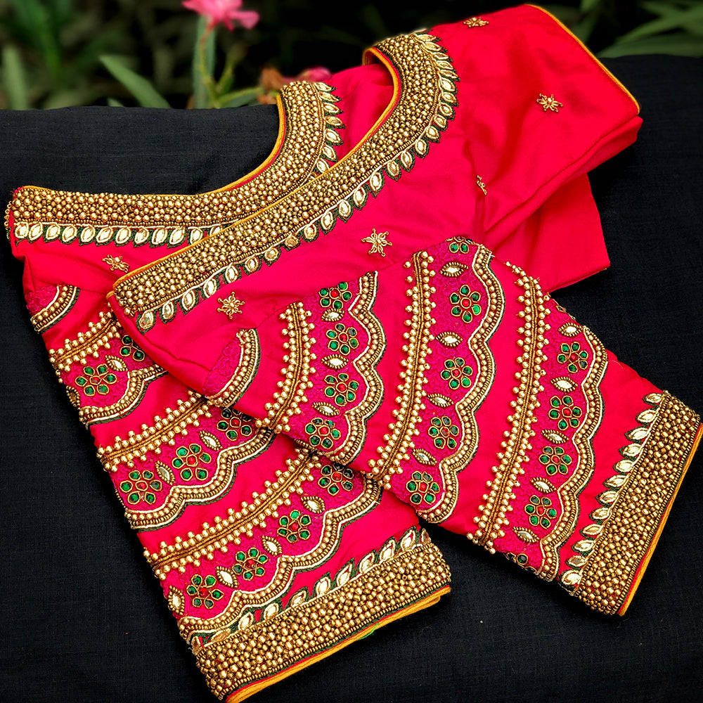 Pink Scallop Bridal Blouse