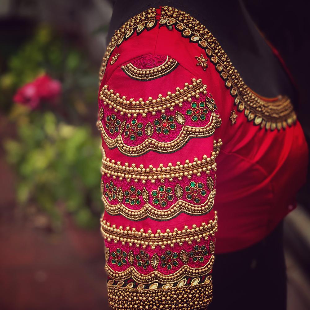 Pink Scallop Bridal Blouse