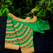 Aadambharaa Signature Scallop Design Bridal Blouse