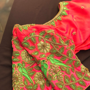 Parrots And Creeper Blouse  - Aadambharaa